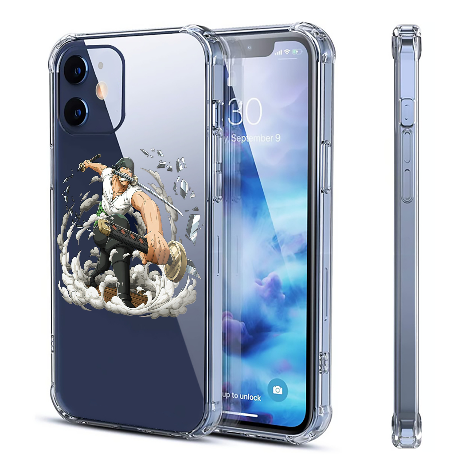 （画像用） ワンピース ロロノア・ゾロ ONE PIECE Roronoa Zoro 【iPhone 12シリーズ対応】透明スマホケース（クリアソフトケース）